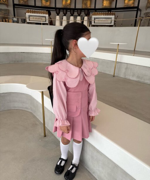 Pink Scallop Collar School Dress 🎀
